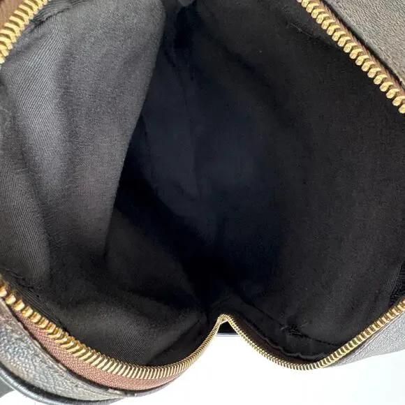 Coach Court Mini Backpack Coated Canvas Nylon Black/Brown Monogram C8604 - Picture 12 of 16